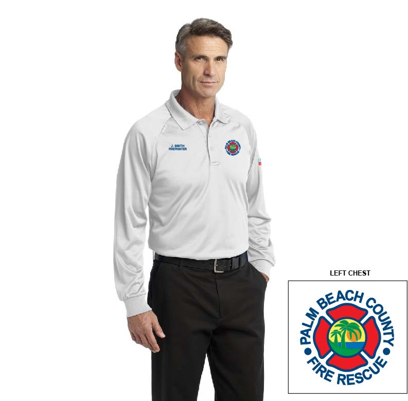 CornerStone® - Select Long Sleeve Tactical Polo (White)